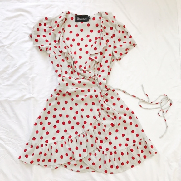 Realisation Par Dresses & Skirts - Réalisation par Valentina Dress White and Red Polka Dot Dress